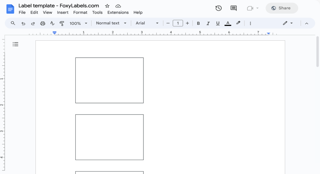 Template for Google Docs compatible with Avery® 00752