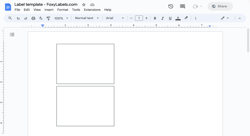 Template for Google Docs compatible with Avery® 00761