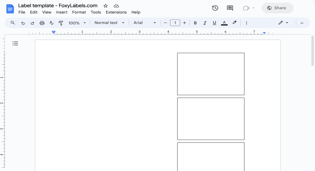 Template for Google Docs compatible with Avery® 11171