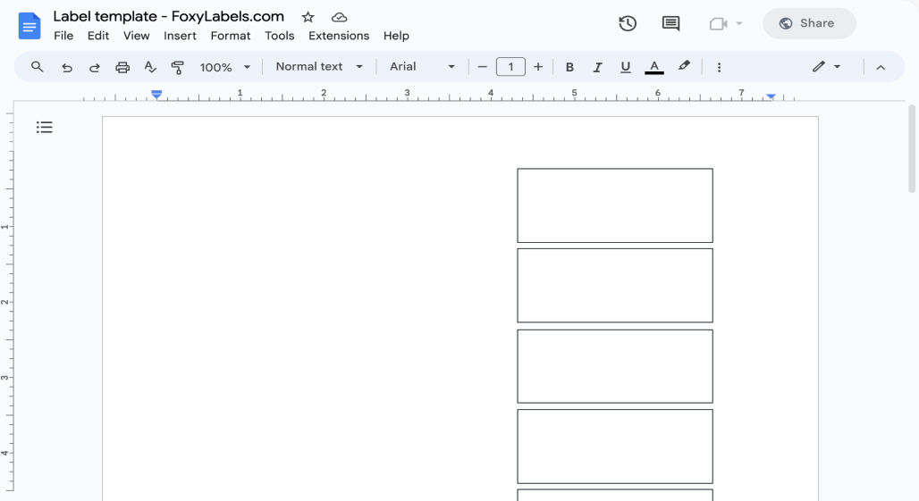 Template for Google Docs compatible with Avery® 11172