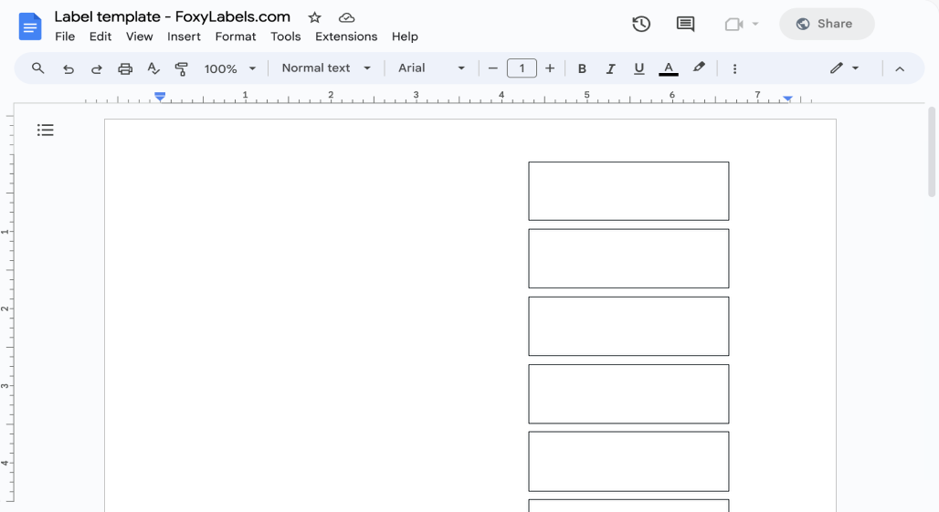 Template for Google Docs compatible with Avery® 11173