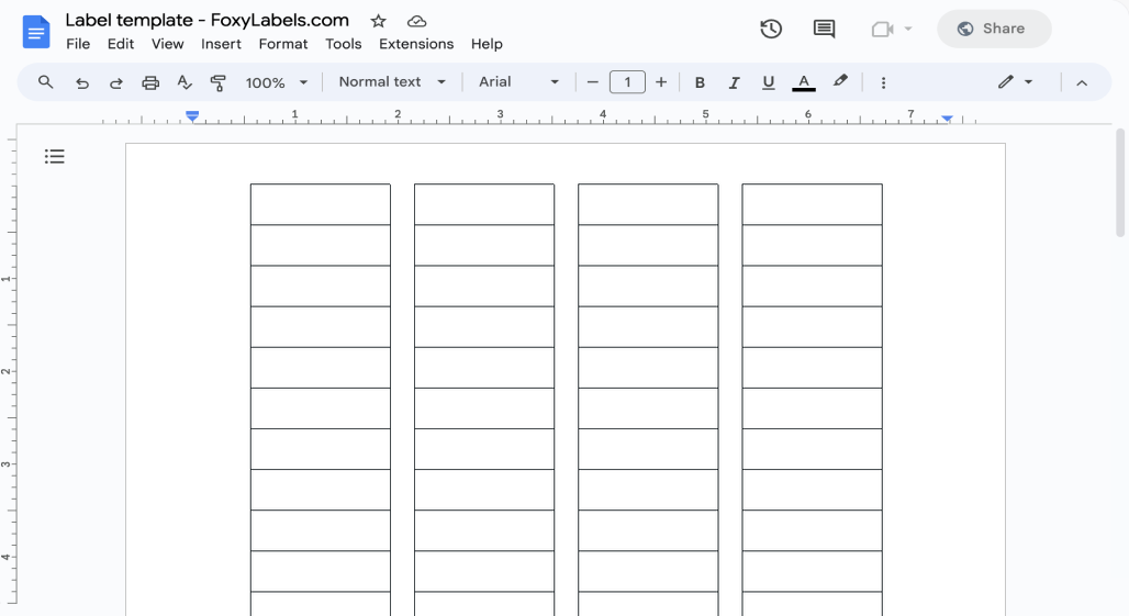 Template for Google Docs compatible with Avery® 11406