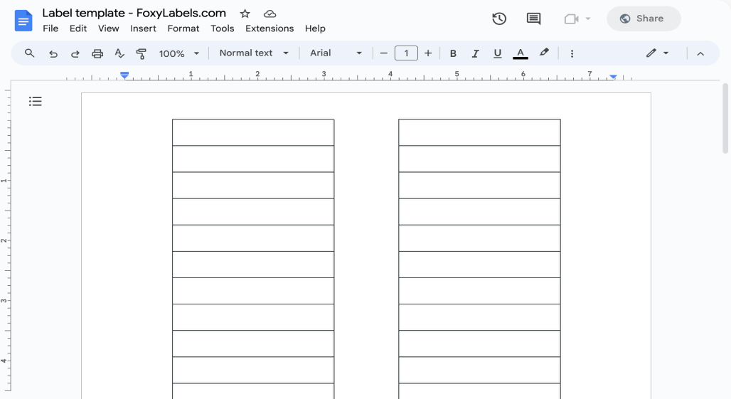 Template for Google Docs compatible with Avery® 11420