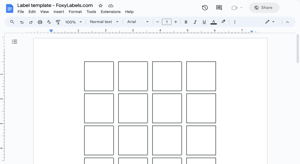 Template for Google Docs compatible with Avery® 14201