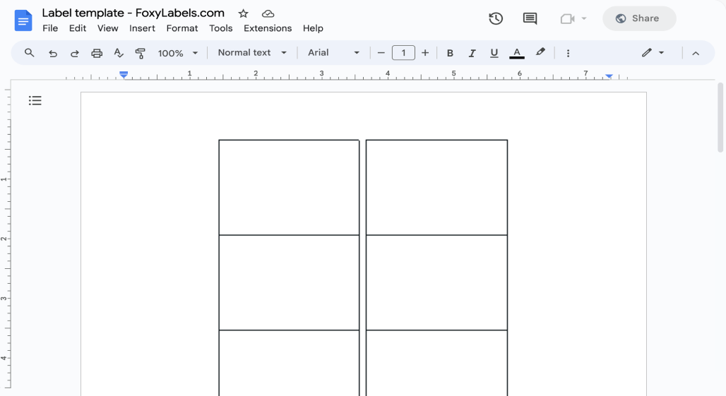 Template for Google Docs compatible with Avery® 14225