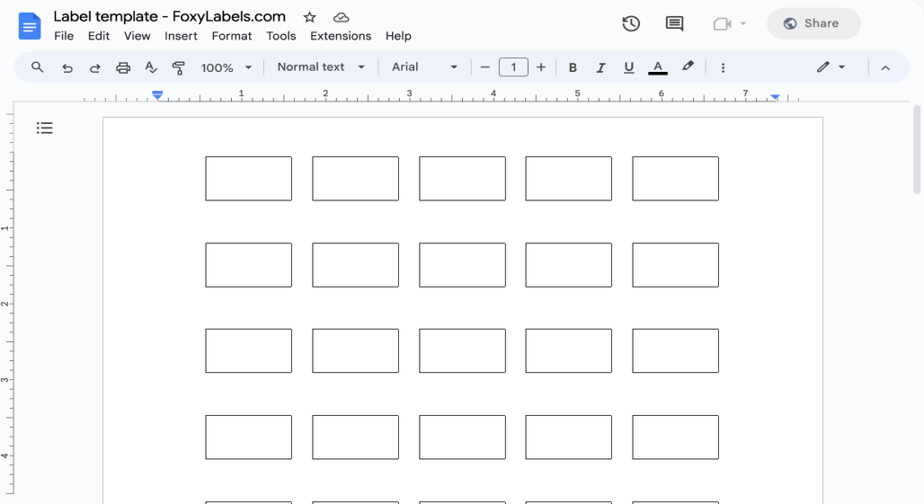 Template for Google Docs compatible with Avery® 14433