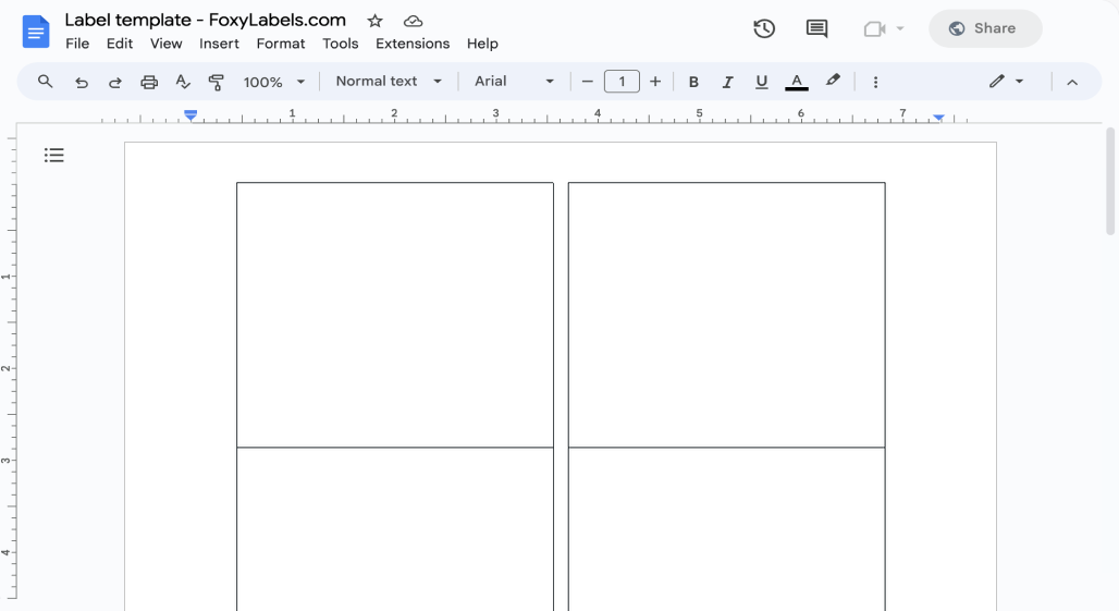 Template for Google Docs compatible with Avery® 15264