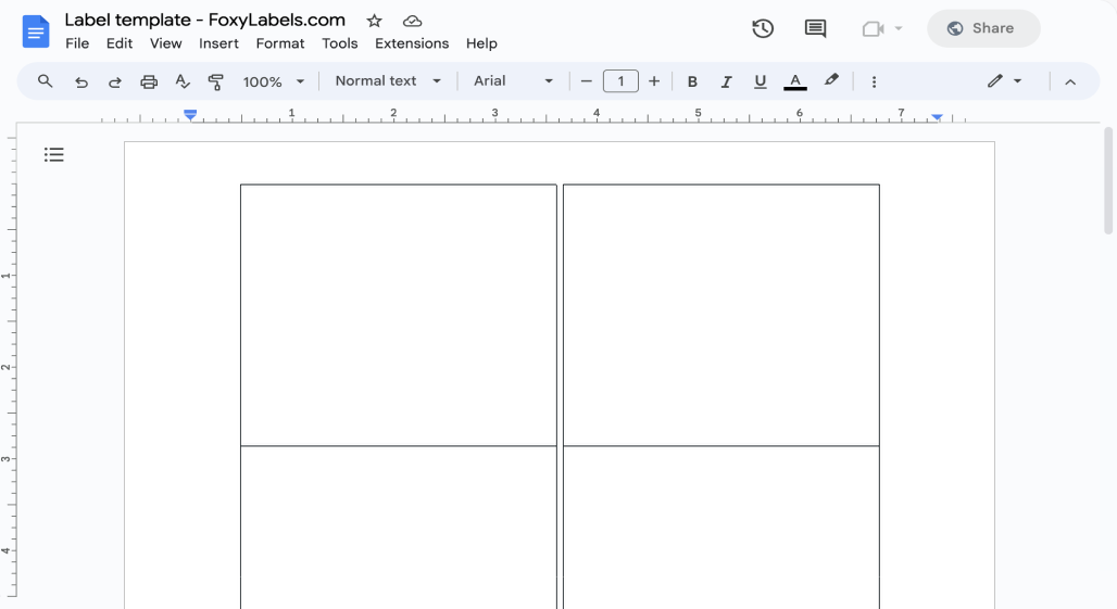 Template for Google Docs compatible with Avery® 15664