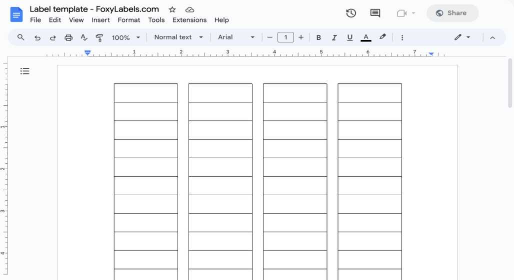 Google Docs Label Template Compatible with Avery® 15667