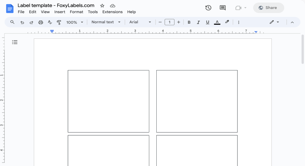 Template for Google Docs compatible with Avery® 16109