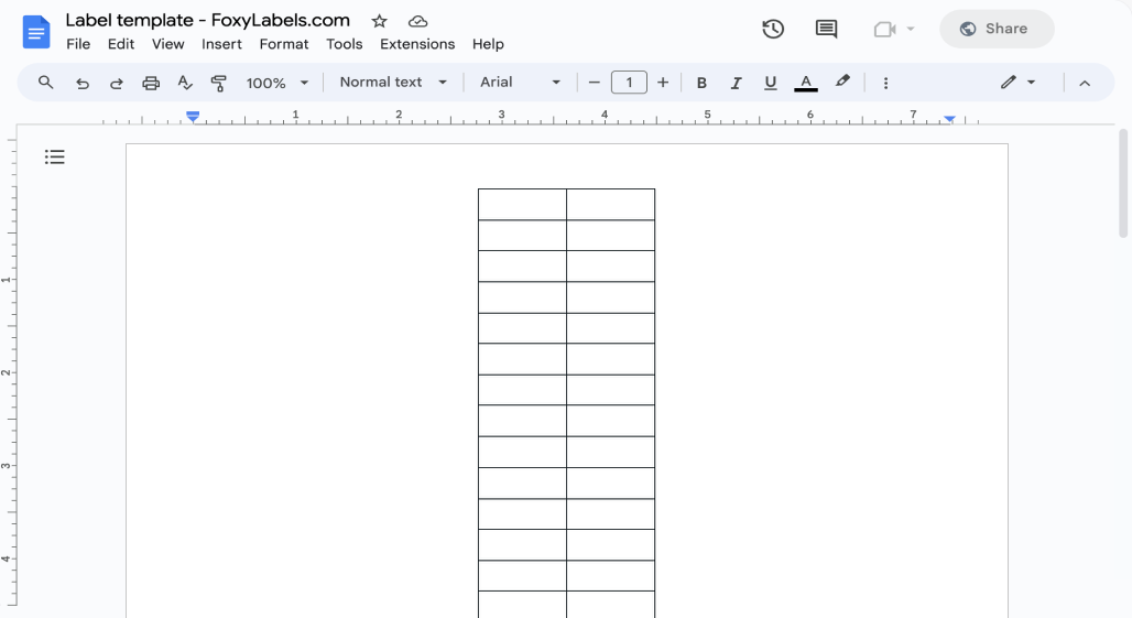 Template for Google Docs compatible with Avery® 16219