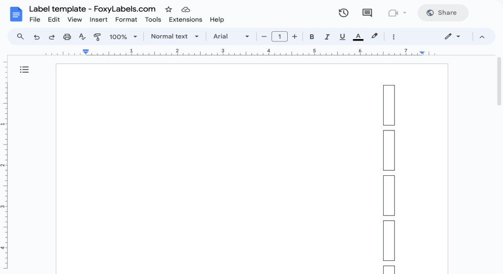 Template for Google Docs compatible with Avery® 16711