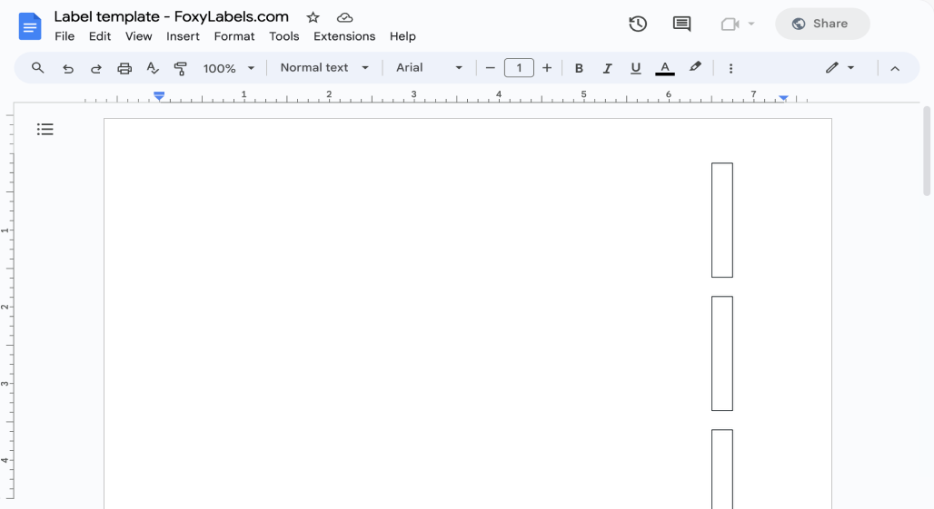Template for Google Docs compatible with Avery® 16740