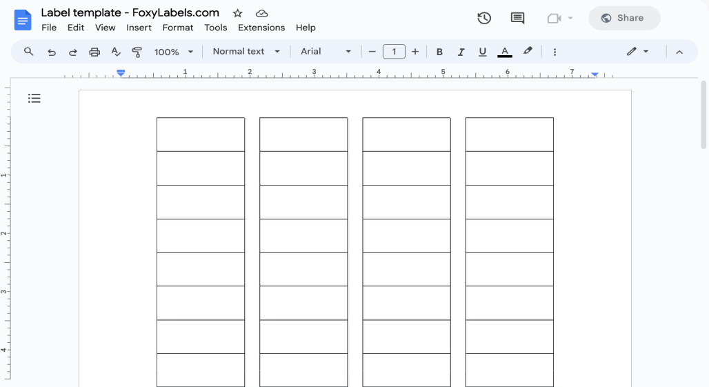 Google Docs Label Template Compatible with Avery® 18695