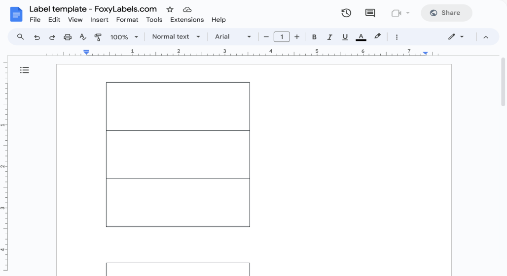 Template for Google Docs compatible with Avery® 2162
