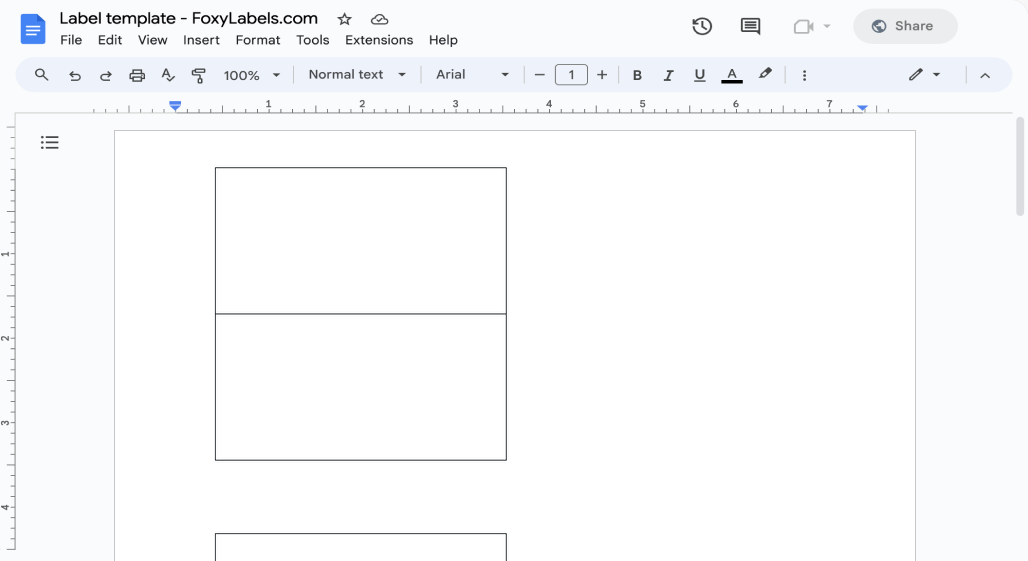 Template for Google Docs compatible with Avery® 2163
