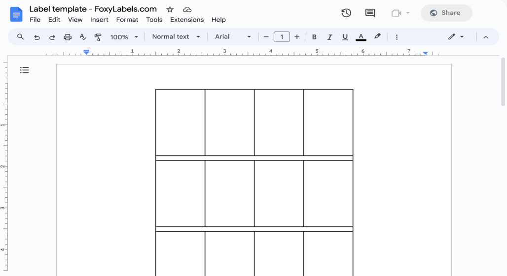 Template for Google Docs compatible with Avery® 2213