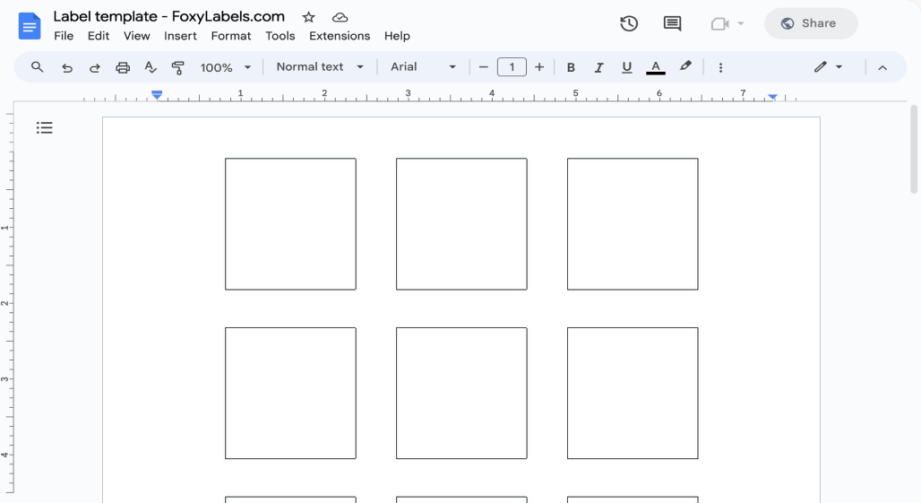 Template for Google Docs compatible with Avery® 22205
