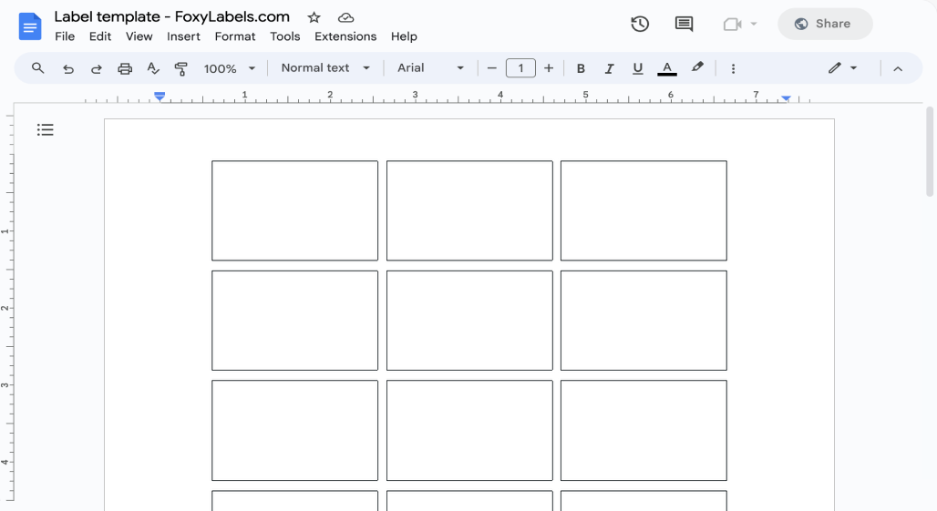 Template for Google Docs compatible with Avery® 22206