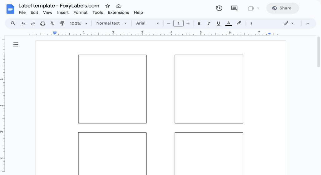 Template for Google Docs compatible with Avery® 2231