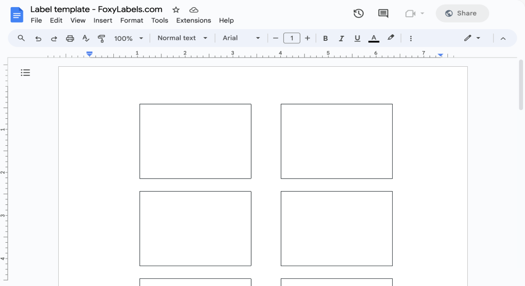 Template for Google Docs compatible with Avery® 2234