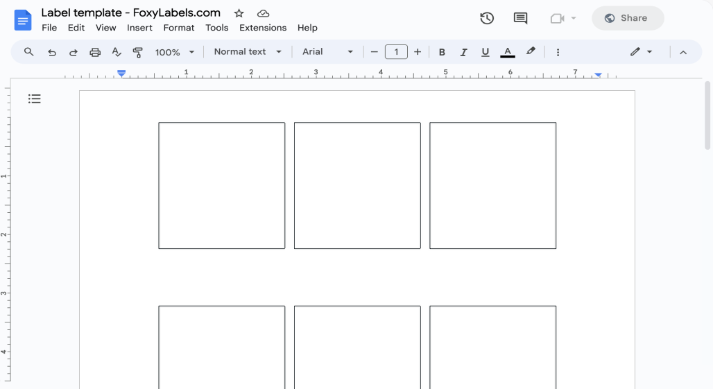 Template for Google Docs compatible with Avery® 22562