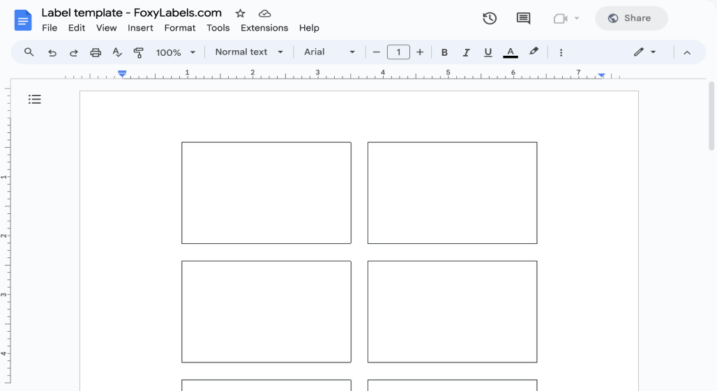Template for Google Docs compatible with Avery® 22570