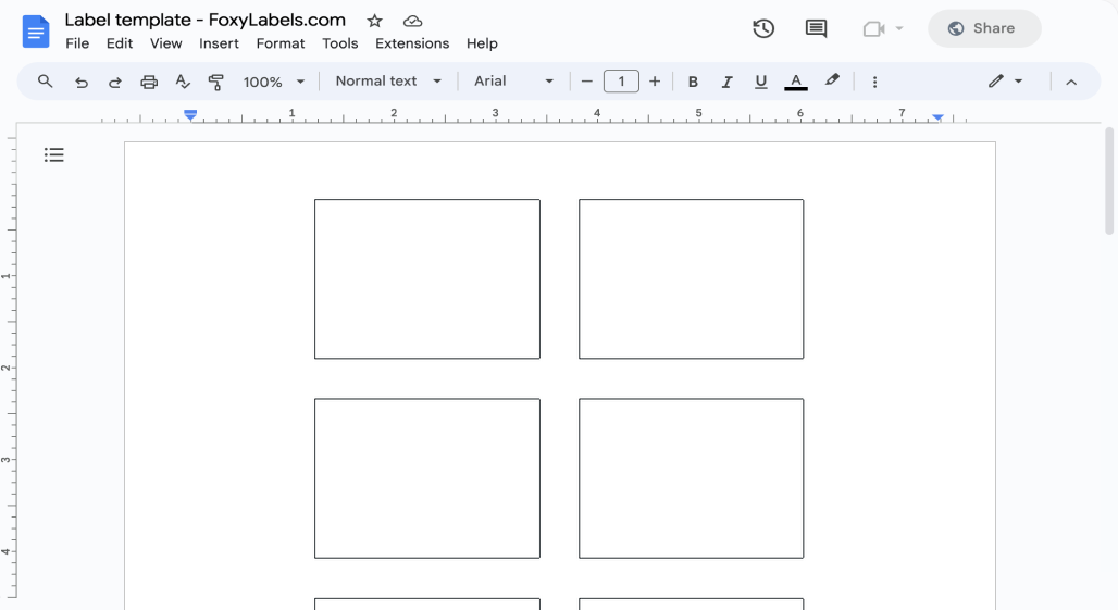Template for Google Docs compatible with Avery® 22802