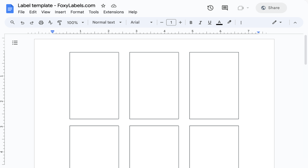 Template for Google Docs compatible with Avery® 22809