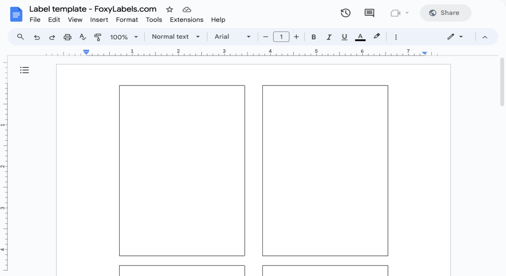 Template for Google Docs compatible with Avery® 22826