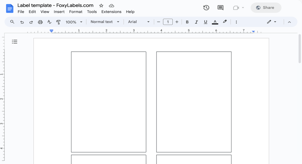 Template for Google Docs compatible with Avery® 22827