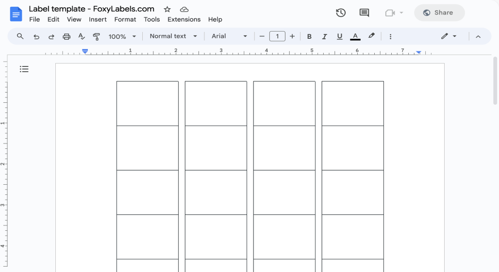 Template for Google Docs compatible with Avery® 22828