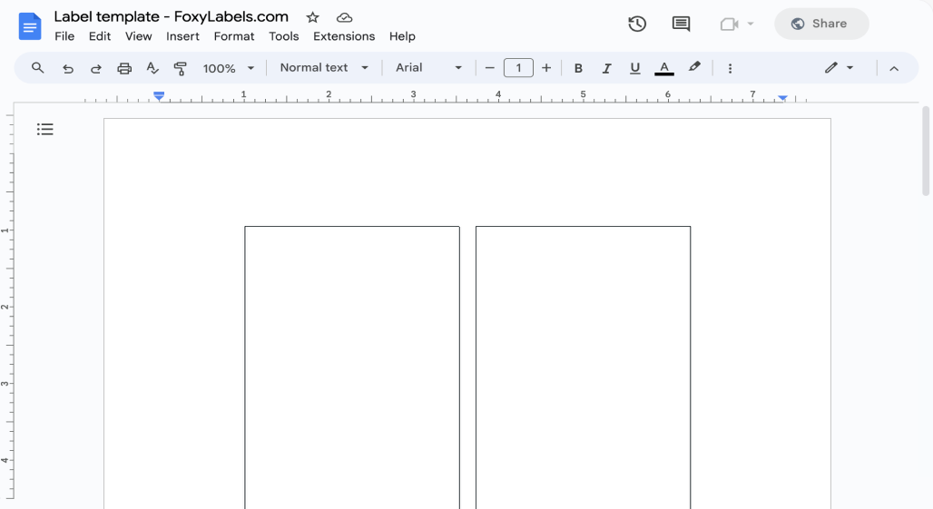 Template for Google Docs compatible with Avery® 22835