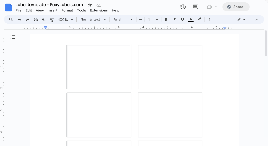 Google Docs Label Template Compatible with Avery® 25395