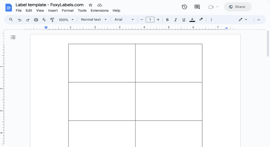 Google Docs Label Template Compatible with Avery® 28878