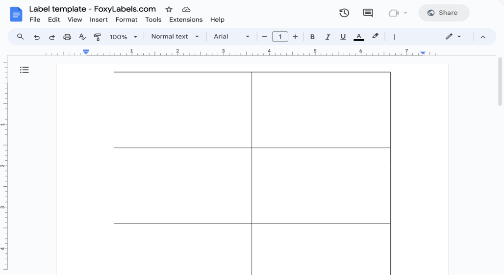 Template for Google Docs compatible with Avery® 3425