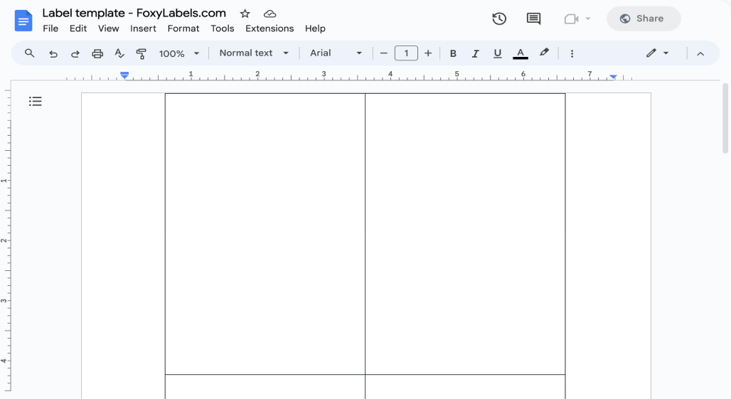 Template for Google Docs compatible with Avery® 3483