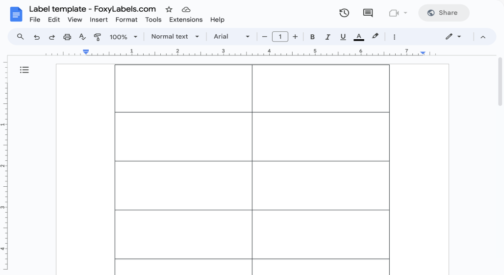 Template for Google Docs compatible with Avery® 3484