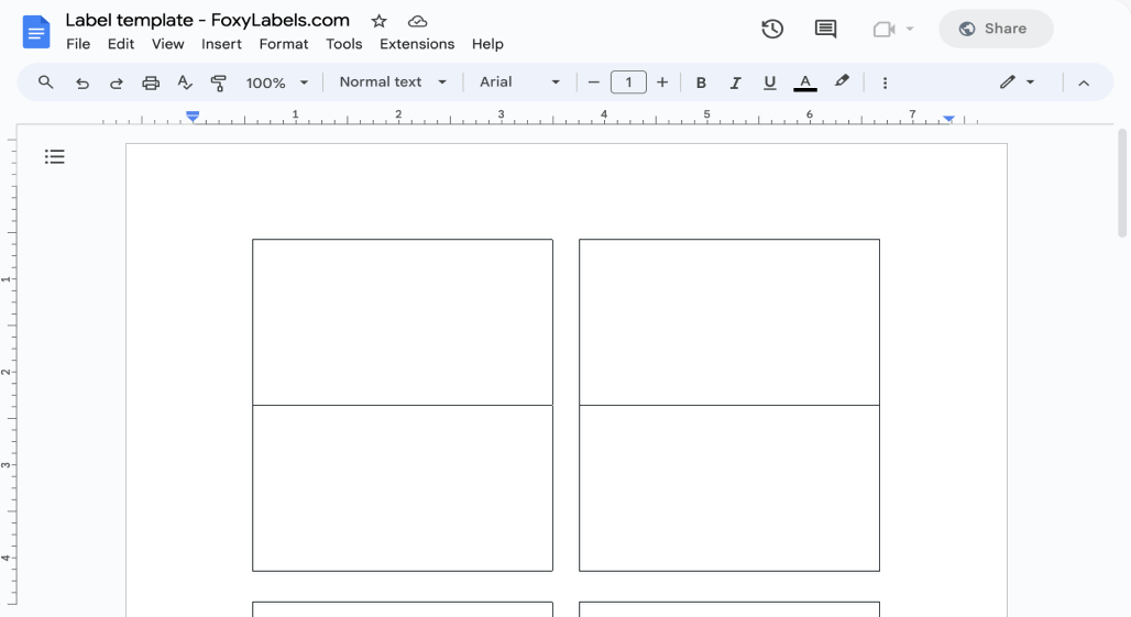 Template for Google Docs compatible with Avery® 35700