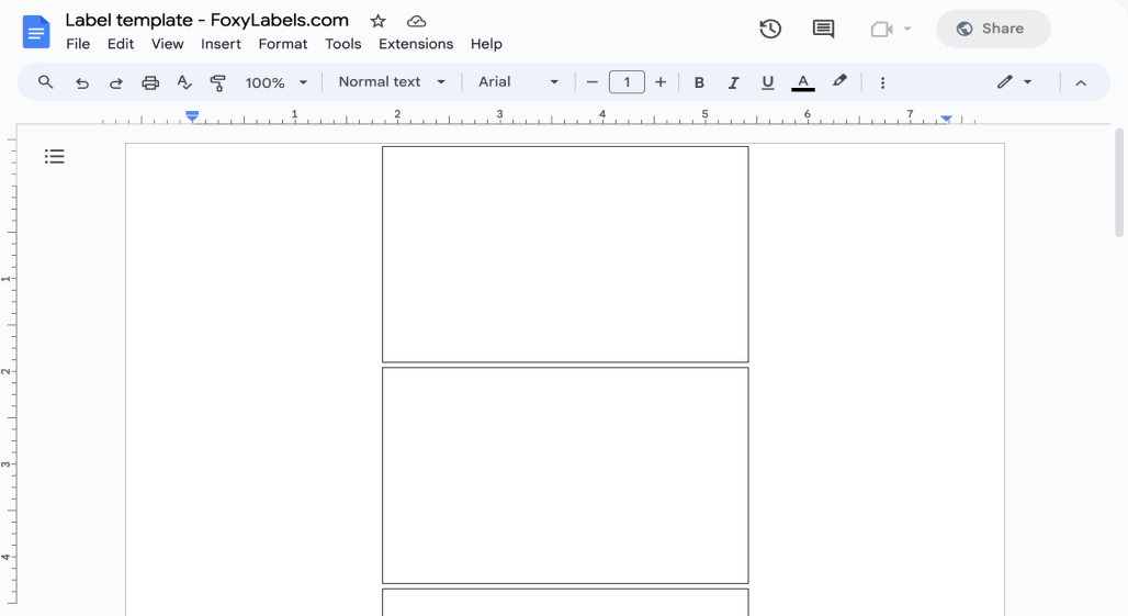 Template for Google Docs compatible with Avery® 4076