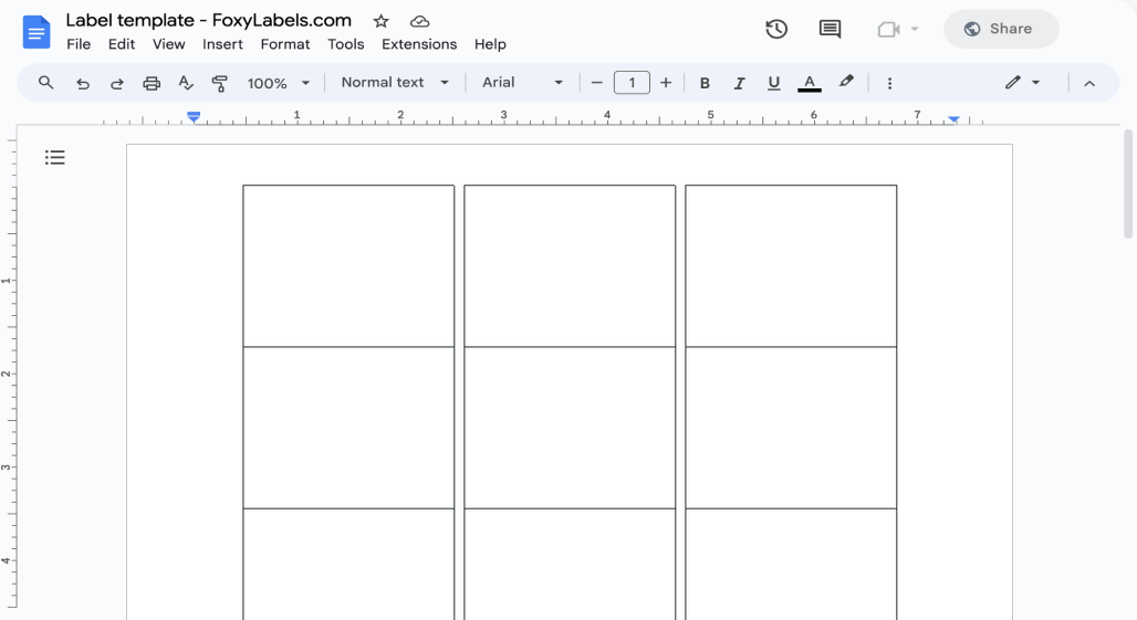 Template for Google Docs compatible with Avery® 4331