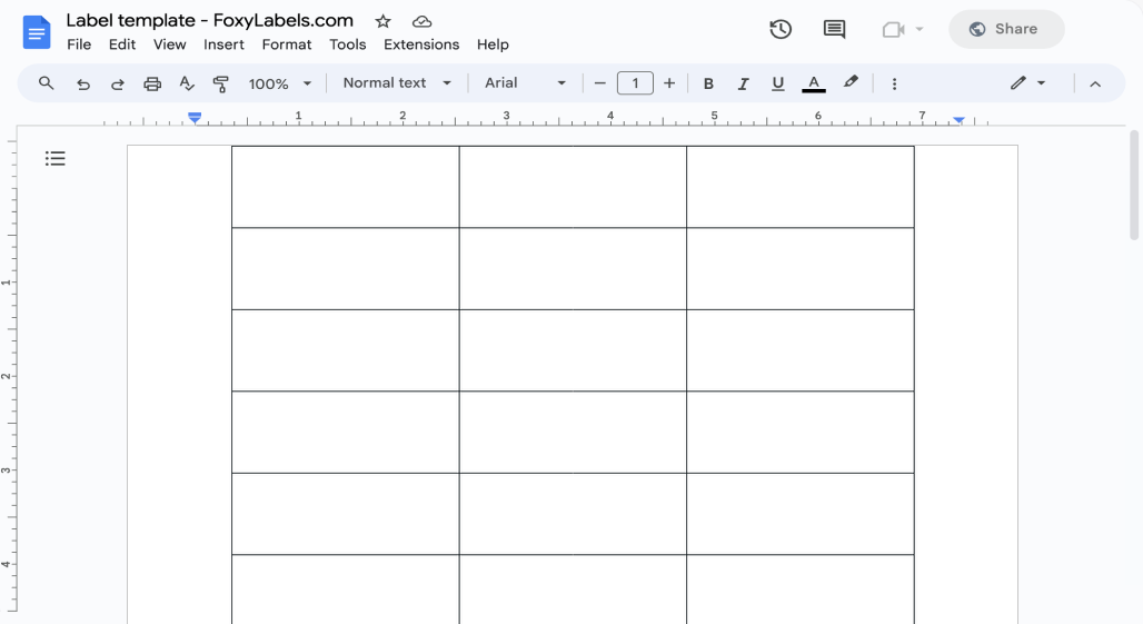Template for Google Docs compatible with Avery® 45004