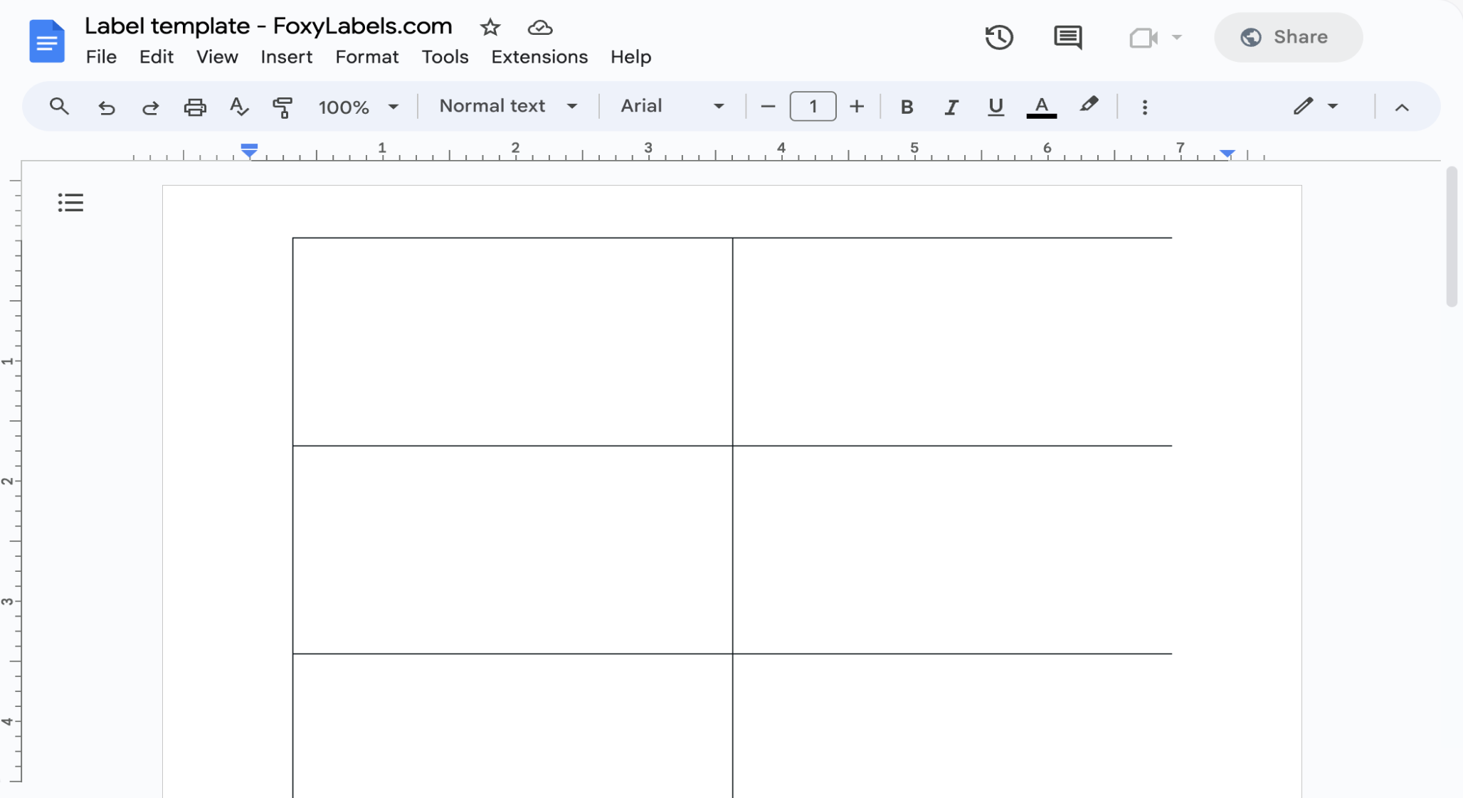 Google Docs Label Template Compatible with Avery® 45005