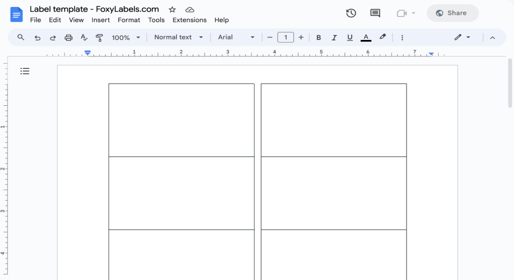 Template for Google Docs compatible with Avery® 5163