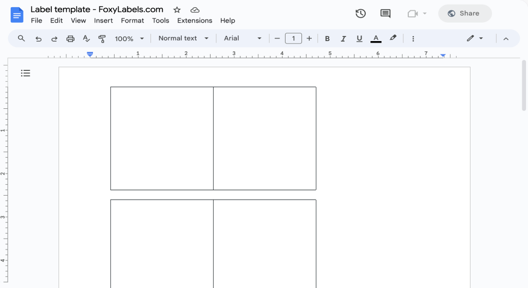 Template for Google Docs compatible with Avery® 5196
