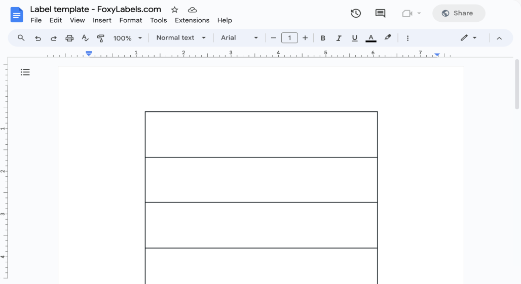 Template for Google Docs compatible with Avery® 5202