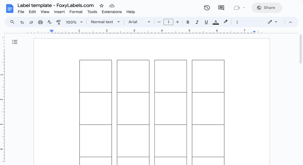 Template for Google Docs compatible with Avery® 5214