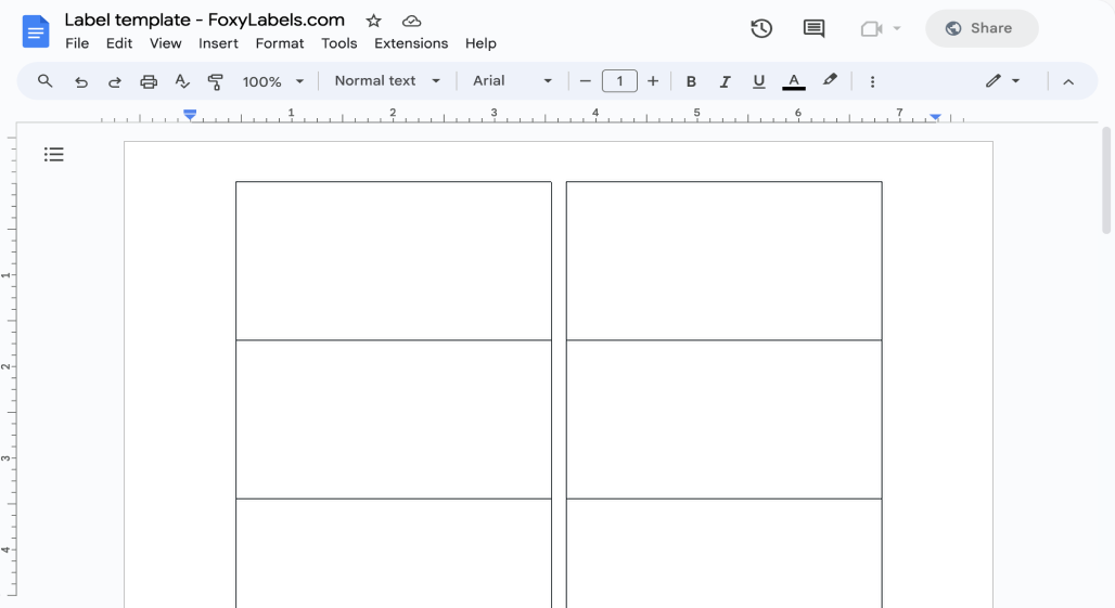 Google Docs Label Template Compatible with Avery® 5263