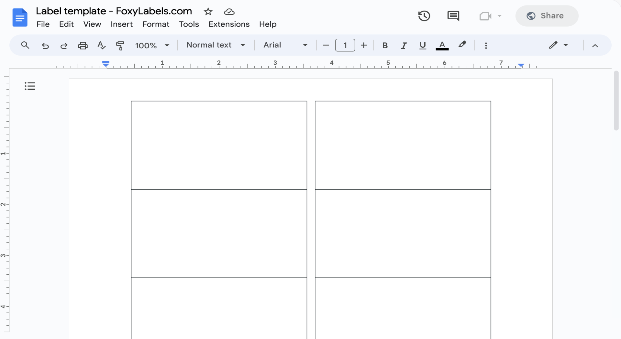 Google Docs Label Template Compatible with Avery® 5263