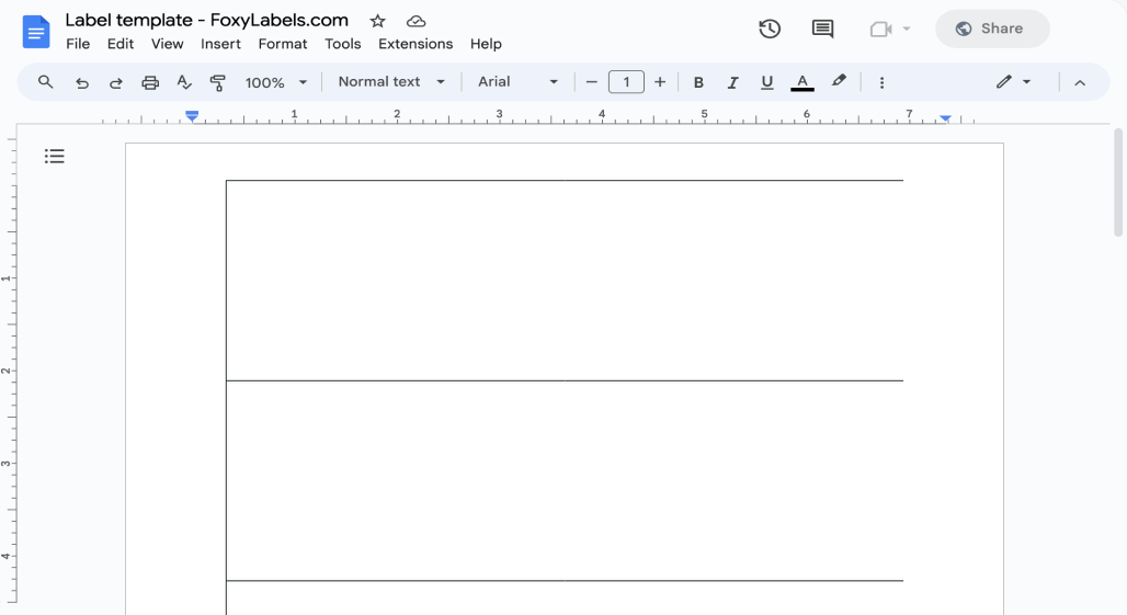 Template for Google Docs compatible with Avery® 5305